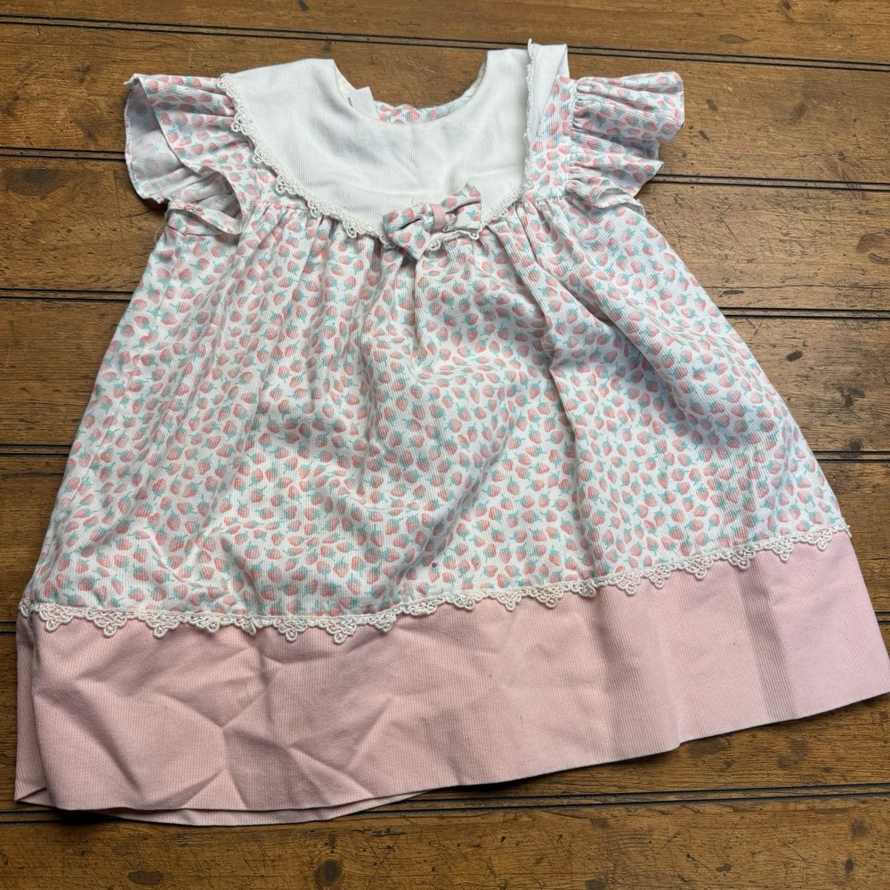 Polly Flinders Vintage Girls Cute Strawberry Dress SEE PHOTOS‎ 3T